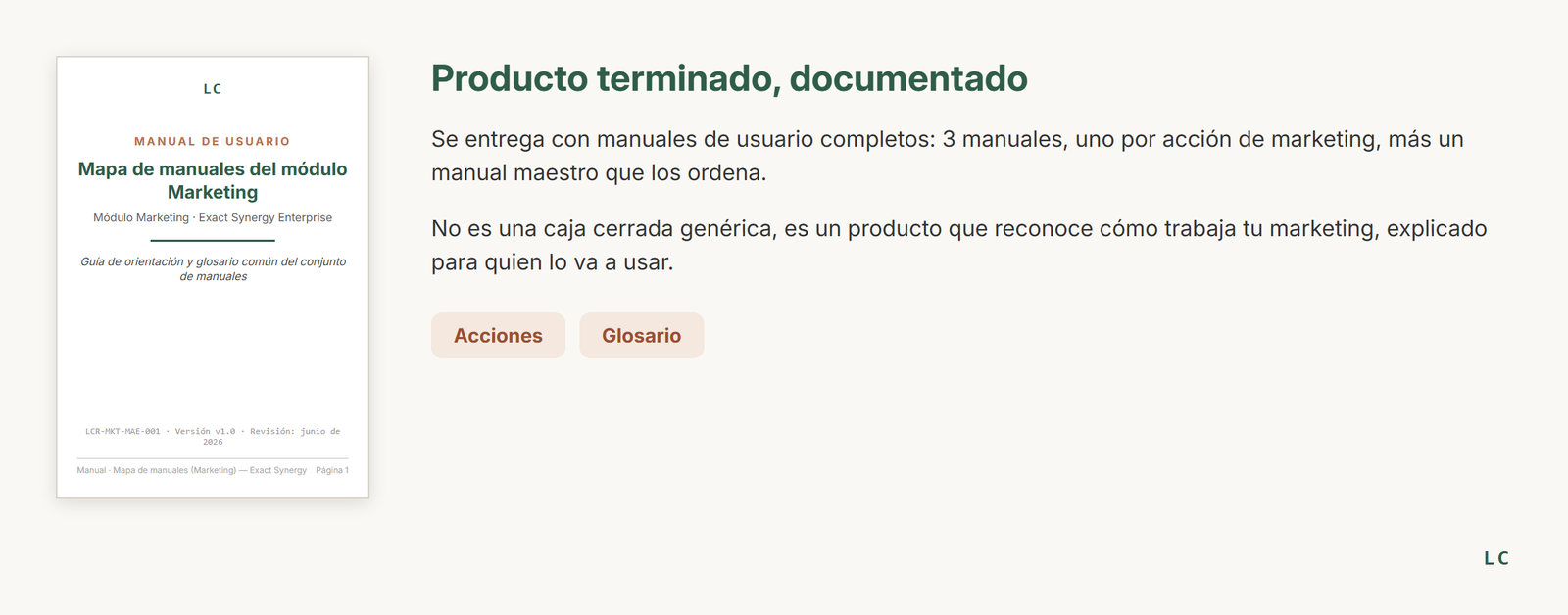 Un producto terminado, no una promesa